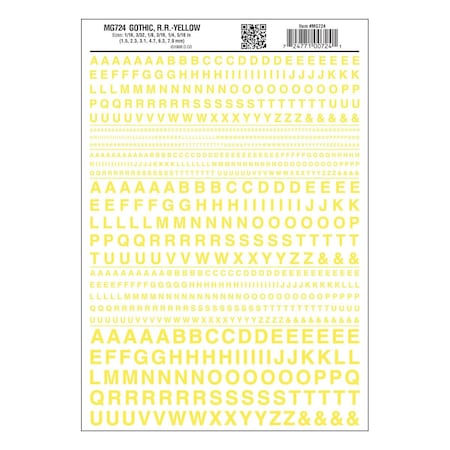 Woodland Scenics R.R. Gothic, Dry Transfer - Yellow WOO724